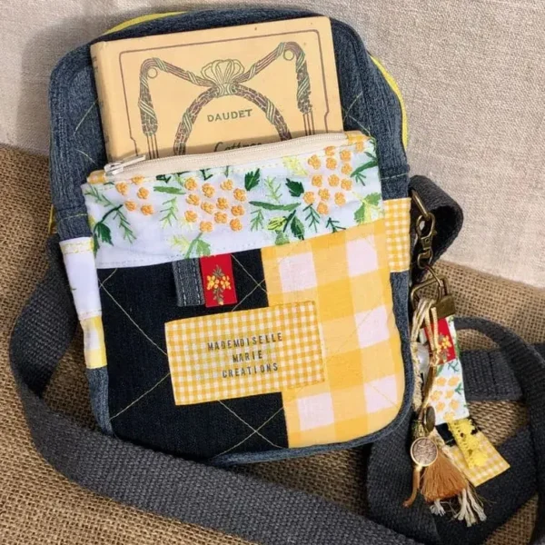 sacoche_jean_vichy_métamorphose_textile_fait_main_mimosa