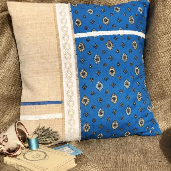 coussin_tissu_provençale_brillane_bleu_decoration_art_de_vivre