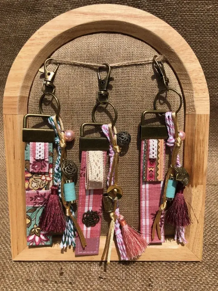 Porte-clés Grigri indienne & vieux rose – Image 5