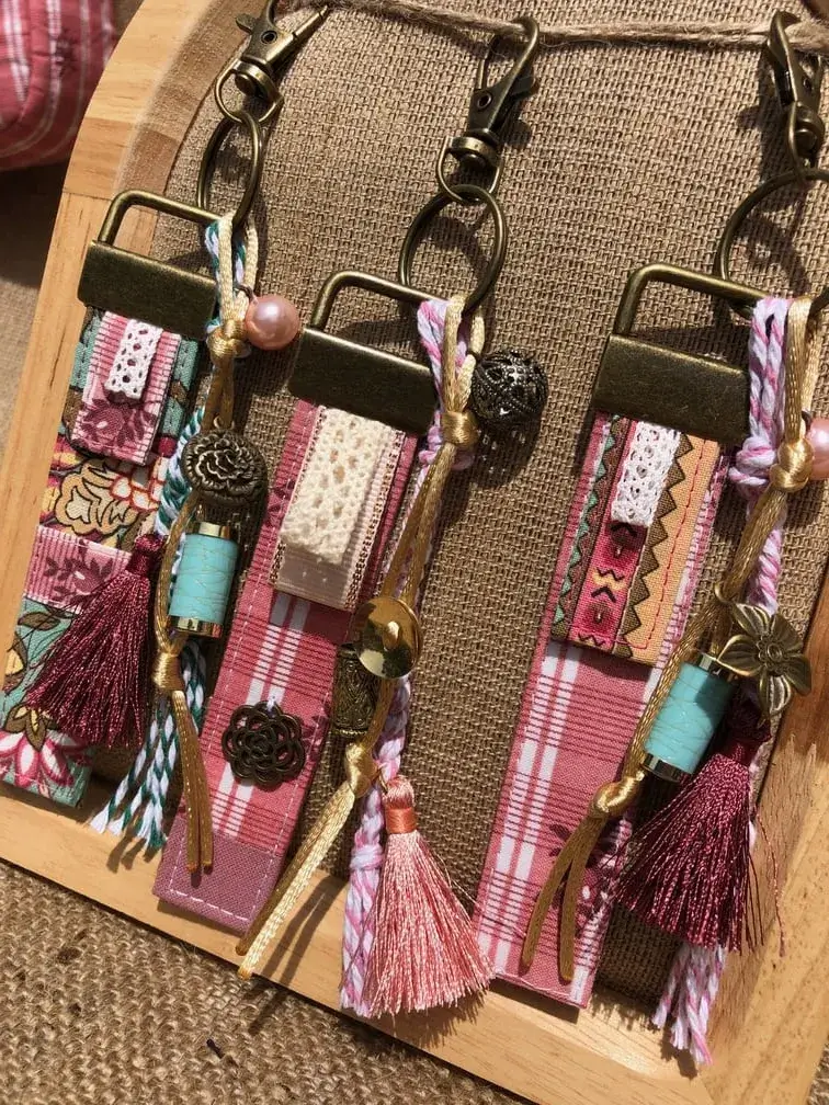 Porte-clés Grigri indienne & vieux rose – Image 6